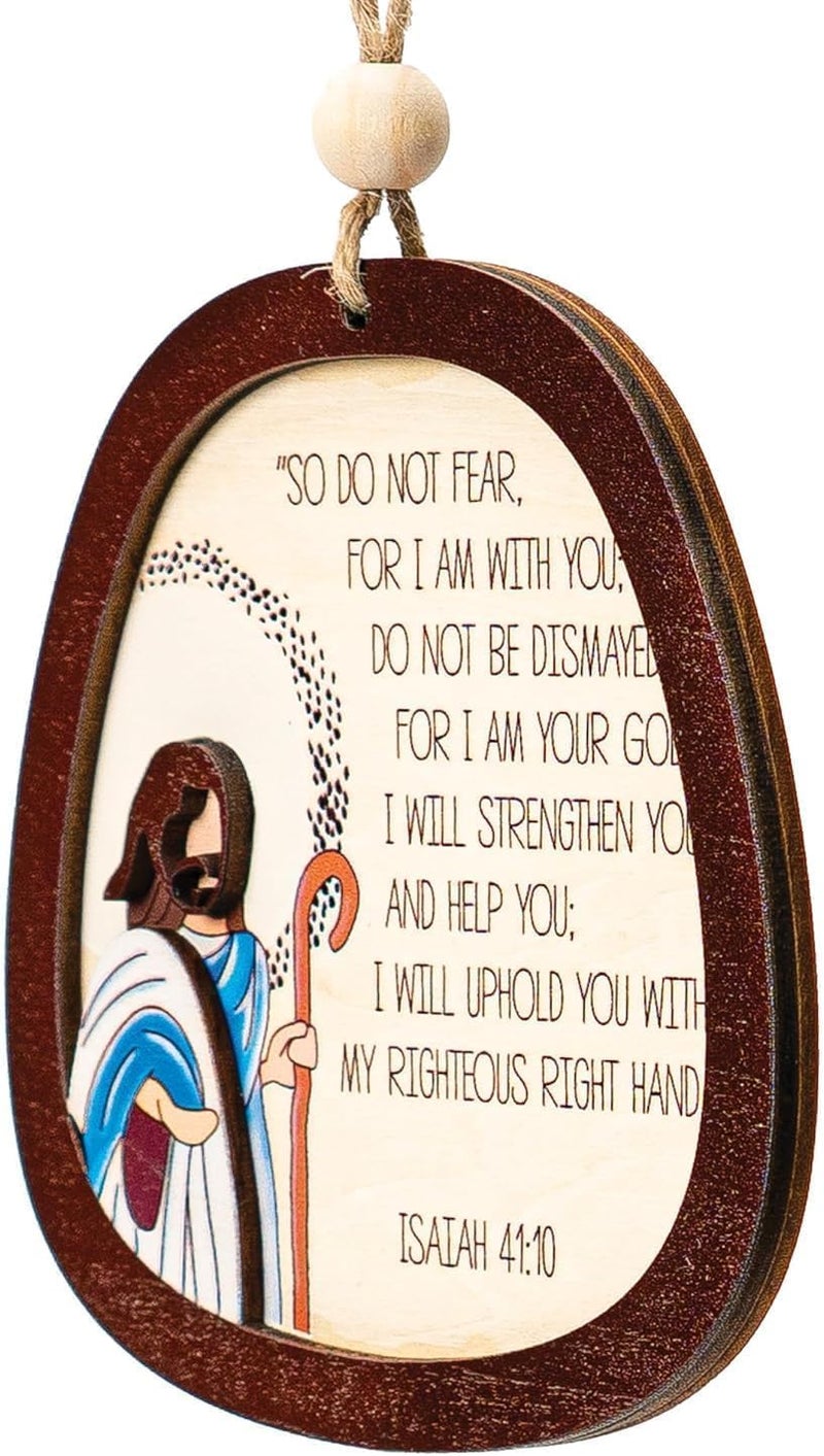 NELXI Religious Ornaments, Jesus Christmas Ornaments, Bible Verse Gifts for Men Women, Isaiah 41:10 Ornament with Inspiring Scripture, Christian Holiday Decor Keepsake for Faith Home - So Do Not Fear - Image 3